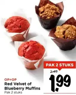 Vomar Voordeelmarkt Red Velvet of Blueberry Muffins aanbieding