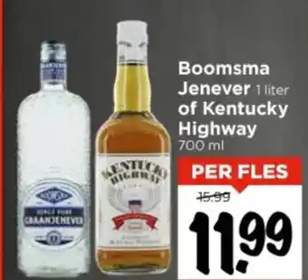 Vomar Voordeelmarkt Boomsma Jenever r of Kentucky Highway aanbieding