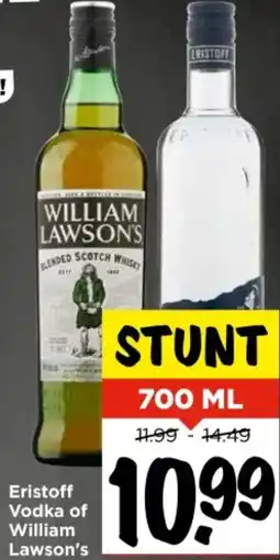 Vomar Voordeelmarkt Eristoff Vodka of William Lawson's aanbieding