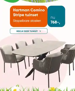Van der Garde tuinmeubelen Hartman Comino Stripe tuinset aanbieding