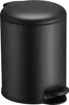 Bol.com HÜSQ Prullenbak 5 Liter - Soft-close Pedaalemmer voor Toilet Keuken of Kantoor - mat zwarte Vuilbak aanbieding