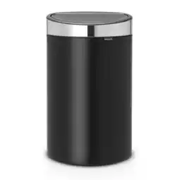 Bol.com Afvalverzamelaar 40 liter 'Touch Bin' met kunststof binnenemmer Matt black / Matt Steel FPP deksel aanbieding