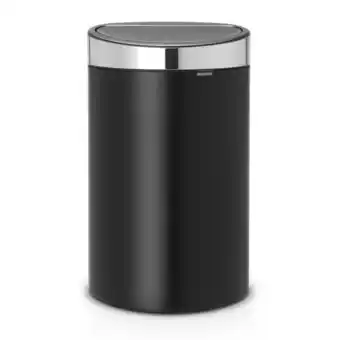 Bol.com Afvalverzamelaar 40 liter 'Touch Bin' met kunststof binnenemmer Matt black / Matt Steel FPP deksel aanbieding