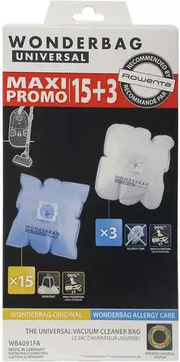Bol.com Rowenta Stofzuigerzakken Wonderbag Original 15 + 3 Stuks aanbieding