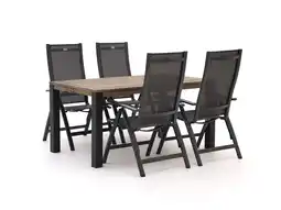 Kees Smit Hartman Troy/ROUGH-S 160cm dining tuinset 5-delig verstelbaar aanbieding