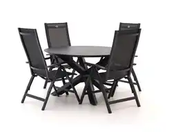 Kees Smit Hartman Troy/Lodola ø 130cm dining tuinset 5-delig verstelbaar aanbieding