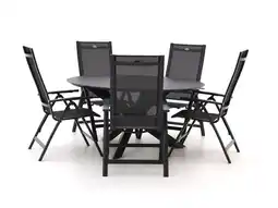 Kees Smit Hartman Troy/Lodola ø 150cm dining tuinset 6-delig verstelbaar aanbieding