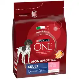 Zooplus 2x 2,5kg Purina ONE Adult Mono-Proteïne Zalm Hondenvoer Droog aanbieding
