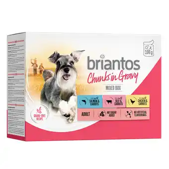 Zooplus Voordeelpakket Briantos Chunks in Gravy 48 x 100 g - Mixed (Kip, Rund & Zalm) aanbieding