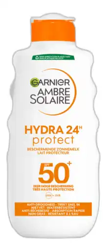 De Online Drogist Garnier Ambre Solaire Hydra 24h Protect SPF50+ Zonnemelk 175ML aanbieding