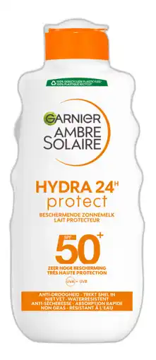 De Online Drogist Garnier Ambre Solaire Hydra 24h Protect SPF50+ Zonnemelk 175ML aanbieding