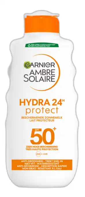 De Online Drogist Garnier Ambre Solaire Hydra 24h Protect SPF50+ Zonnemelk 175ML aanbieding