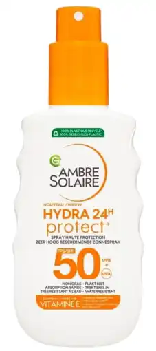 De Online Drogist Garnier Ambre Solaire Hydra 24h Protect SPF50 Zonnespray 150ML aanbieding