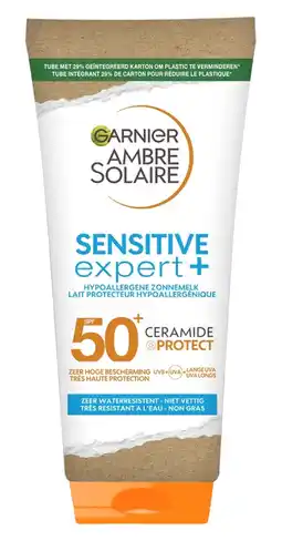 De Online Drogist Garnier Ambre Solaire Sensitive Expert+ SPF50 Zonnemelk 175ML aanbieding
