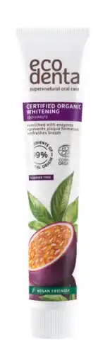 De Online Drogist Ecodenta Organic Whitening Toothpaste Passion Fruit 75ML aanbieding