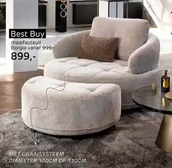Piet Klerkx Draaifauteuil Borgia aanbieding