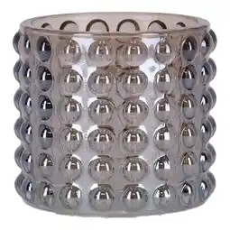 Van Cranenbroek Theelichthouder glas bruin 7x7x6cm 3ass nc aanbieding