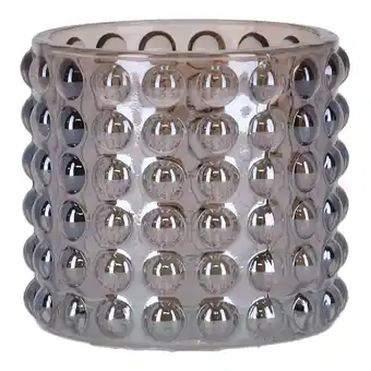 Van Cranenbroek Theelichthouder glas bruin 7x7x6cm 3ass nc aanbieding