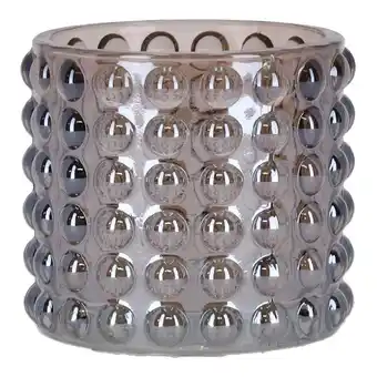 Van Cranenbroek Theelichthouder glas bruin 7x7x6cm 3ass nc aanbieding