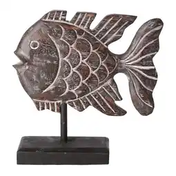 Van Cranenbroek Beeld staand vis hout 28cm nc aanbieding