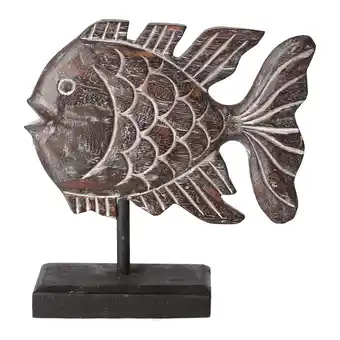Van Cranenbroek Beeld staand vis hout 28cm nc aanbieding