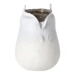 Van Cranenbroek Theelichth glas uil 13cm wit aanbieding