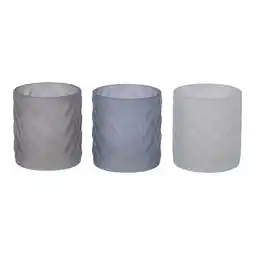 Van Cranenbroek Theelichthouder glas 7x7x8cm 3ass nc aanbieding