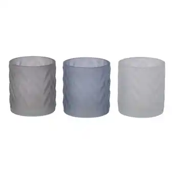 Van Cranenbroek Theelichthouder glas 7x7x8cm 3ass nc aanbieding