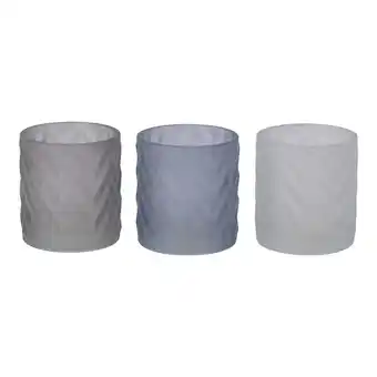 Van Cranenbroek Theelichthouder glas 7x7x8cm 3ass nc aanbieding
