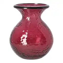 Van Cranenbroek Vaas glas Verdal bordeaux 18x15cm aanbieding