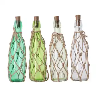 Van Cranenbroek Fles glas LED 28cm groen 4ass aanbieding
