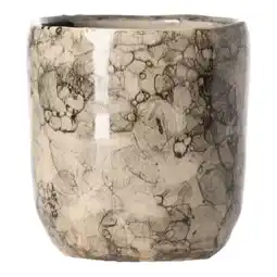 Van Cranenbroek Bloempot keramiek 8cm taupe aanbieding
