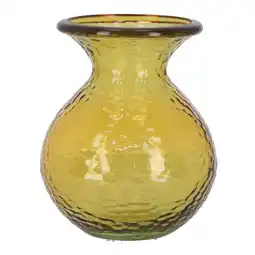 Van Cranenbroek Vaas glas recycle 33cm geel nc aanbieding