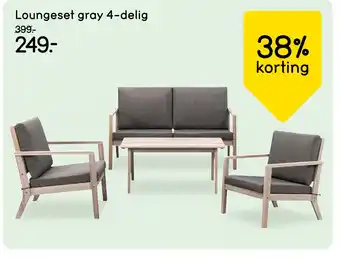 Leen Bakker Loungeset gray 4 delig aanbieding