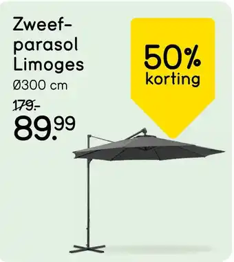 Leen Bakker Zweef parasol Limoges aanbieding