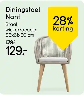 Leen Bakker Diningstoel Nant aanbieding
