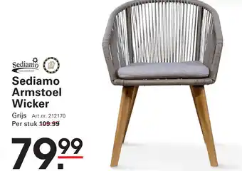 Sligro Sediamo Armstoel Wicker aanbieding