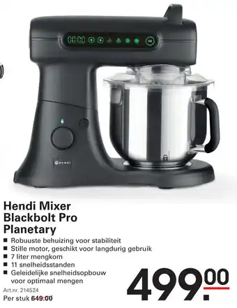Sligro Hendi Mixer Blackbolt Pro Planetary aanbieding
