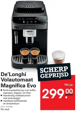 Sligro De'Longhi Volautomaat Magnifica Evo aanbieding