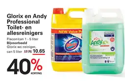 Sligro Glorix en Andy Professional Toilet en allesreinigers aanbieding
