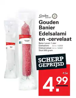Sligro Gouden Banier Edelsalami en cervelaat aanbieding