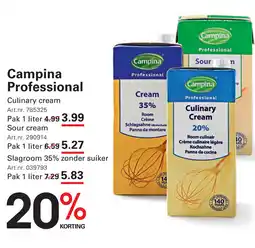 Sligro Campina Professional Culinary cream aanbieding