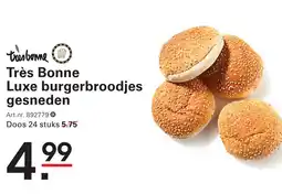 Sligro Très Bonne Luxe burgerbroodjes gesneden aanbieding