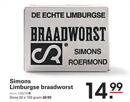 Sligro Simons Limburgse braadworst aanbieding