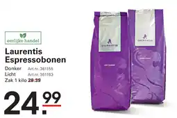 Sligro Laurentis Espressobonen aanbieding