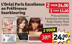 Kruidvat L'Oréal Paris Excellence en Préférence haarkleuring aanbieding