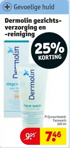 Kruidvat Dermolin gezichtsverzorging en reiniging aanbieding