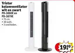 Kruidvat Tristar kolomventilator wit en zwart aanbieding