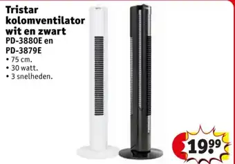 Kruidvat Tristar kolomventilator wit en zwart aanbieding