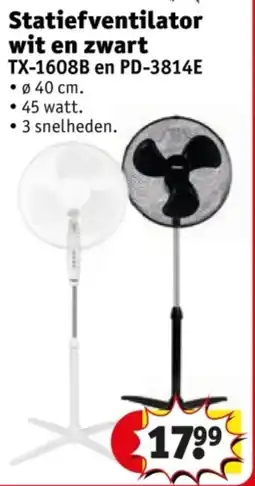Kruidvat Statiefventilator wit en zwart aanbieding